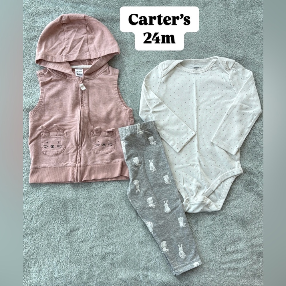 Carter’s Pink and Gray Bunny Set